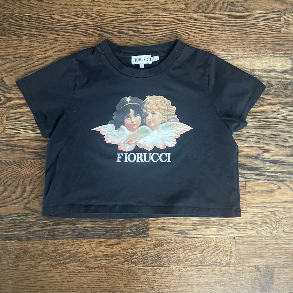 Black Fiorucci baby tee, size M